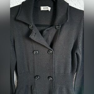 Vintage Moschino Cheap & Chic Black Double Breasted Sweater Jacket in Black SZ6
